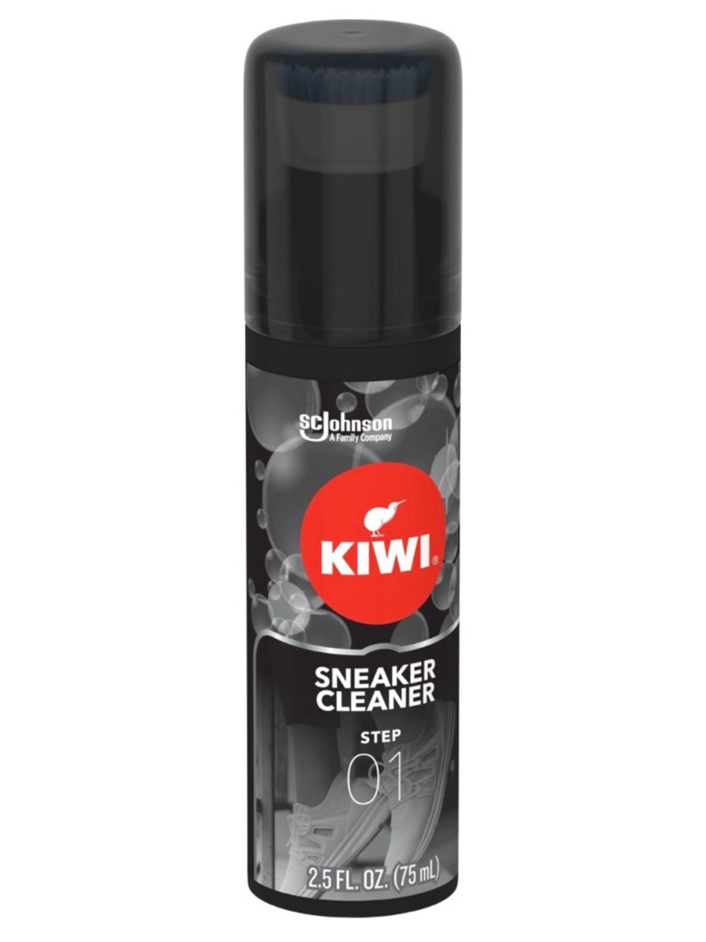 Kiwi Blue and White Sponge-Top Shoe Brush
